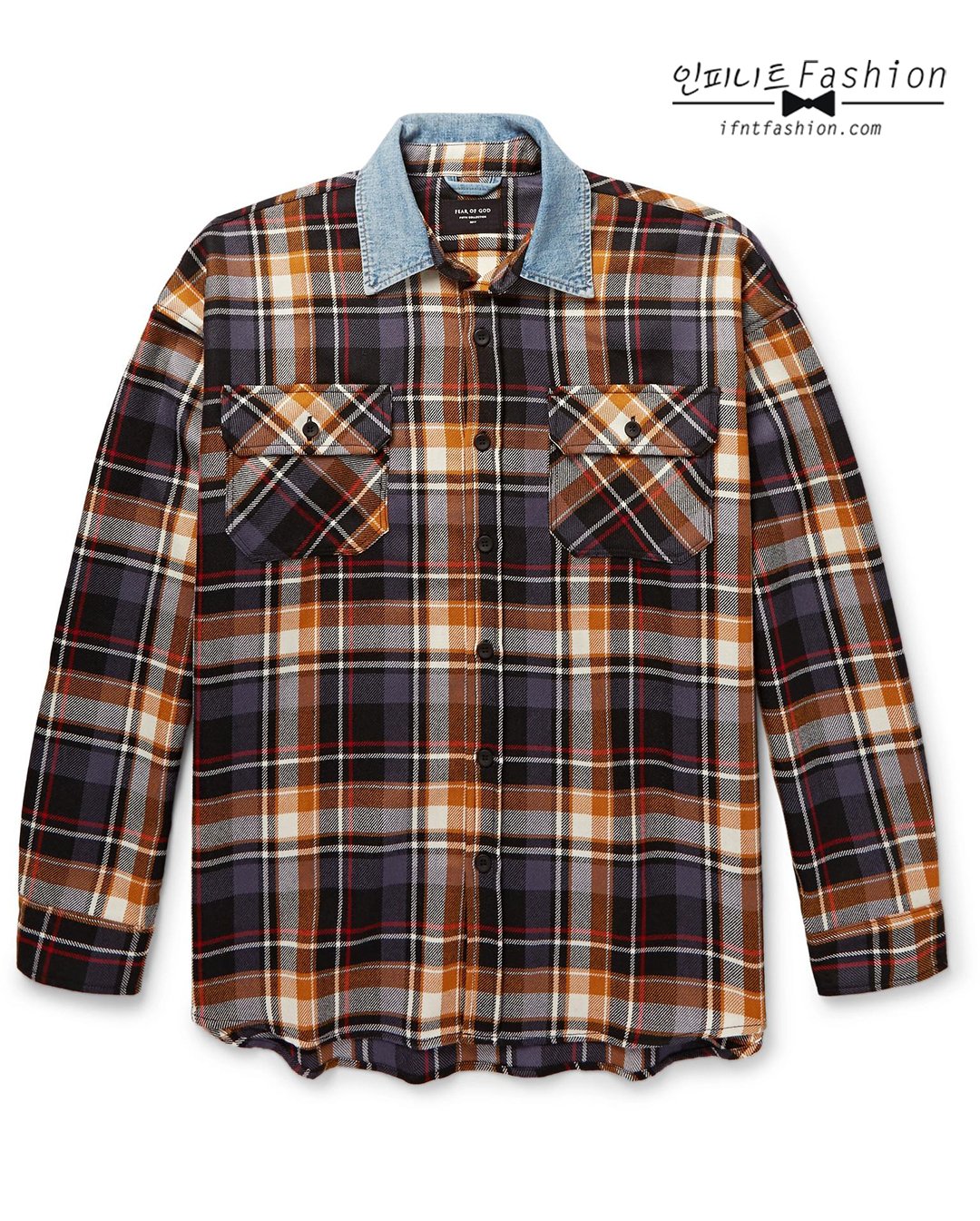 fear of god flannel denim collar