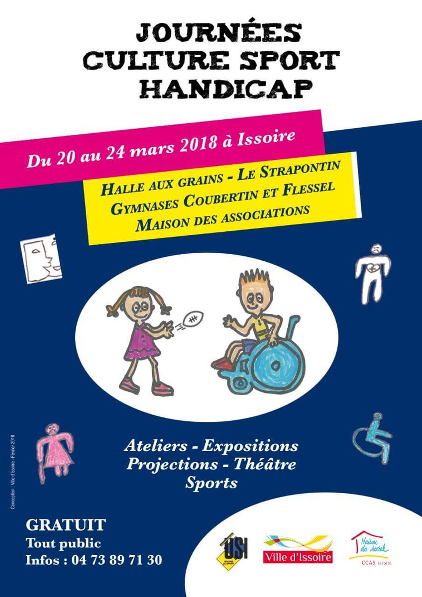 Apel63500's tweet photo. Journées #culture #Sports #handicap du 20 au 24 mars 2018 #issoire https://t.co/gCtsrfy98d