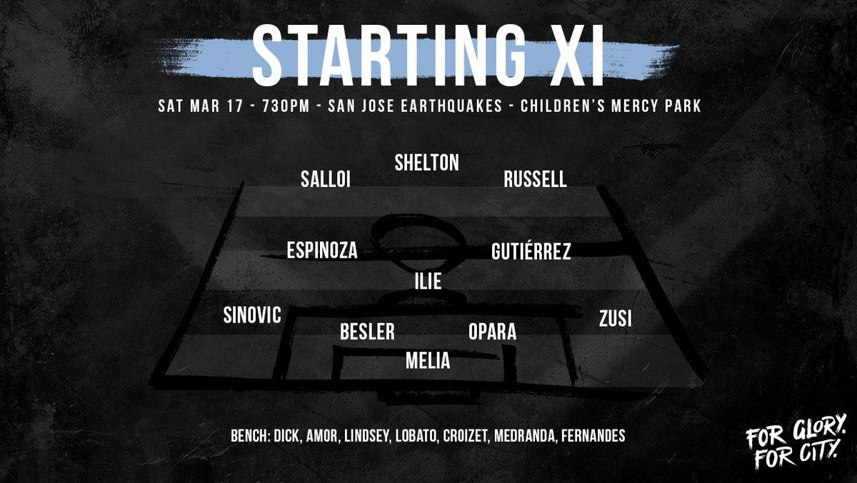 The XI.   #SKCvSJ #ForGloryForCity https://t.co/MGzpRyVJJg