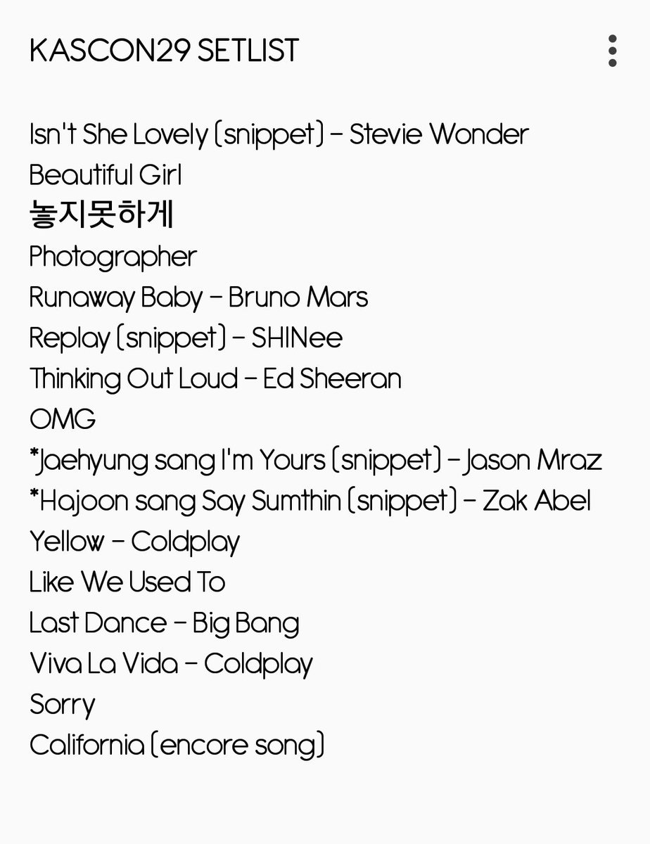 ilovesammykim's tweet photo. The Rose #KASCON29 Setlist #therose #더로즈 https://t.co/m2J4c6OkIW