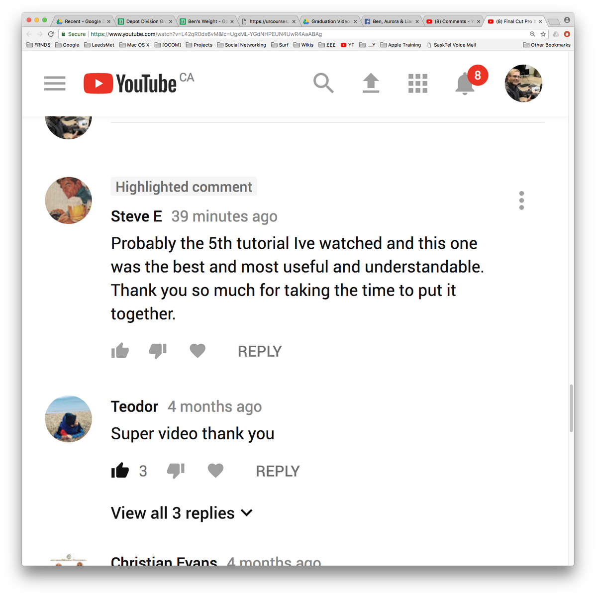 benhalsall's tweet photo. The YouTube'ing is all worth it when you get feedback comments like this... thanks @RiverSnob you made my Saturday!
https://t.co/XhET3aYODs
#fcpx #finalcutpro #youtube #yqr #yvr #sask #yxe #yyc #videoediting #awesome #besttutorial #freetutorial https://t.co/IxD8VtQEZL