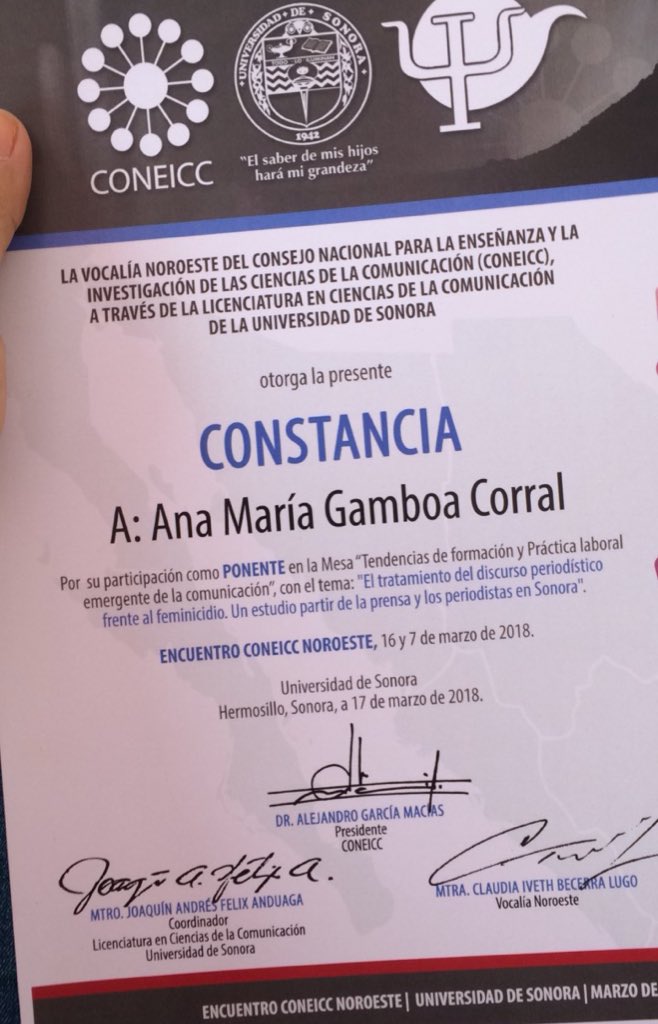 Gracias a <a href="/NoroesteConeicc/">Coneicc_Noroeste</a> por tenerme como ponente en una de sus mesas de investigación. Fue un gusto.