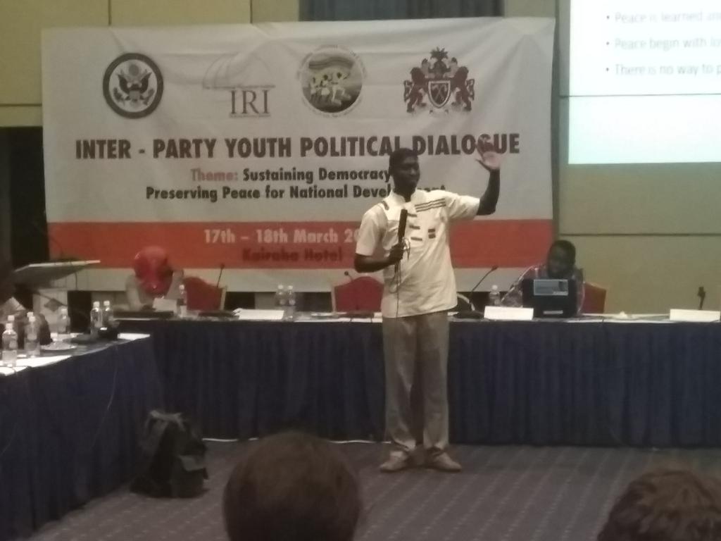GambiaNYC's tweet photo. Fabakary Kalleh - Youth &amp; Peace Building Expert, Co-founder of Peace Ambassadors&amp;, Former Chairman of National Youth Council doing what he knows best! He is presenting on Role of youth in political parties &amp; in conflict preventions at Interparty Youth Political Dialogue. https://t.co/K3I2aYhKfy