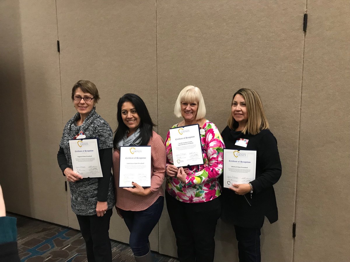 MEJ2714's tweet photo. 4 SBCSS State Preschool teachers recognized at the Quality Start San Bernardino Partners luncheon.  Congratulations!!!!!
#SBCSS Communications https://t.co/i7QE0bRKpr
