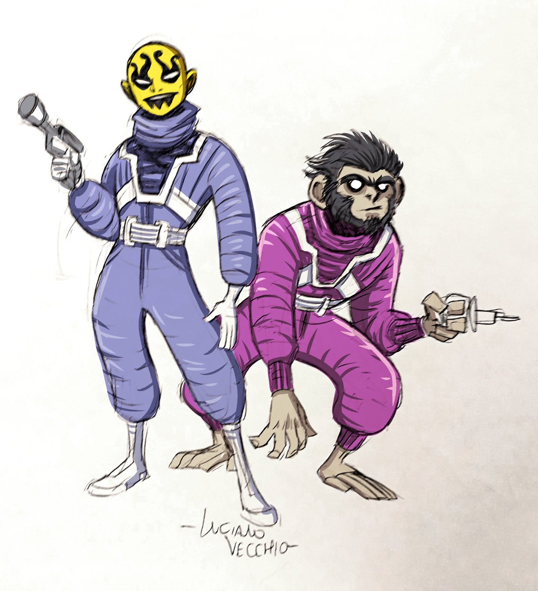LucianoVecchio's tweet photo. Young Mokkari and Symian sketch #apokolips #evilfactory #mokkari #symian #newgods #fourthworld #jackkirby #dccomics #characterdesign https://t.co/CVsRiR6W51