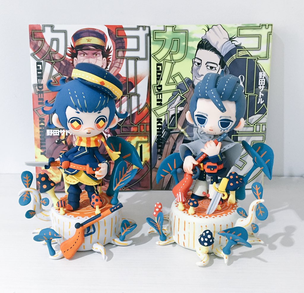 尾形百之助 ,杉元佐一 「ゴールデンカムイの杉元のフィギュア作った
片方は来週誕生日の妹へのプレゼント 」|conomiのイラスト