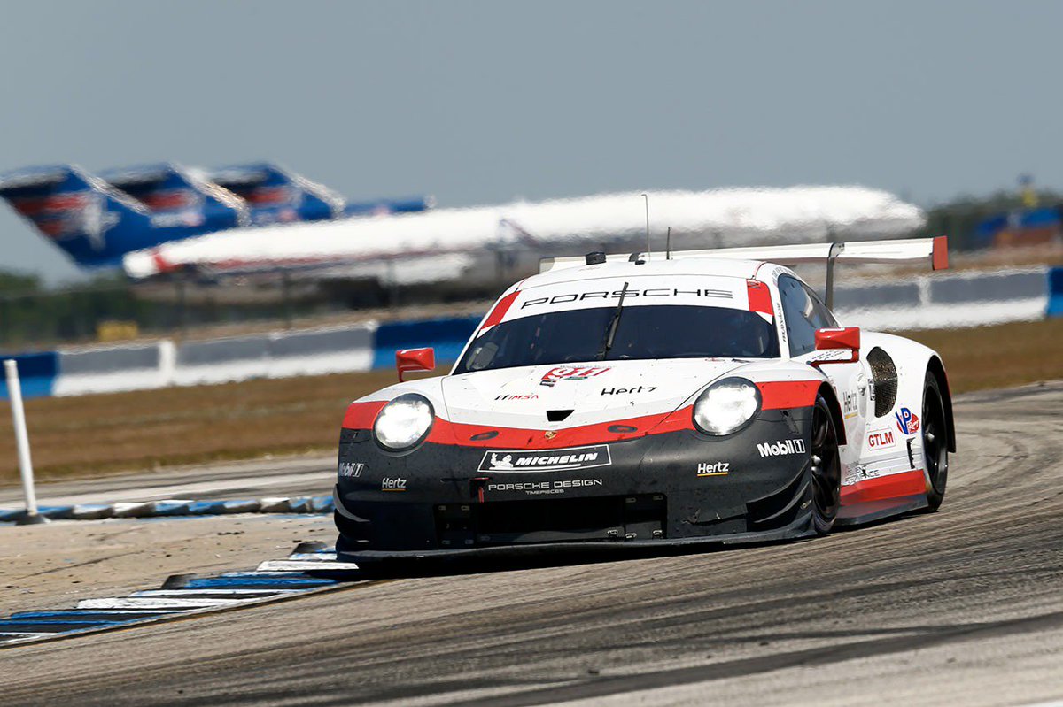 PorscheRaces's tweet photo. #IMSA - @Porsche victory at #Sebring12: @NickTandyR @PatrickPilet and @FredMako1 took victory in the No 911 #911RSR. @VanthoorLaurens @earlbamber and @GianmariaBruni finished third in the No 912. What a great team effort! @sebringraceway https://t.co/sF87IFlTAG