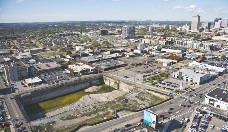 nashvillebiz's tweet photo. Longtime Nashville real estate developer Alex Palmer has a deal in place to sell his most prized asset: West End Summit, his excavated city block development site in Midtown.

https://t.co/lZRSIy8MM4 https://t.co/ZHSJWq2gcy