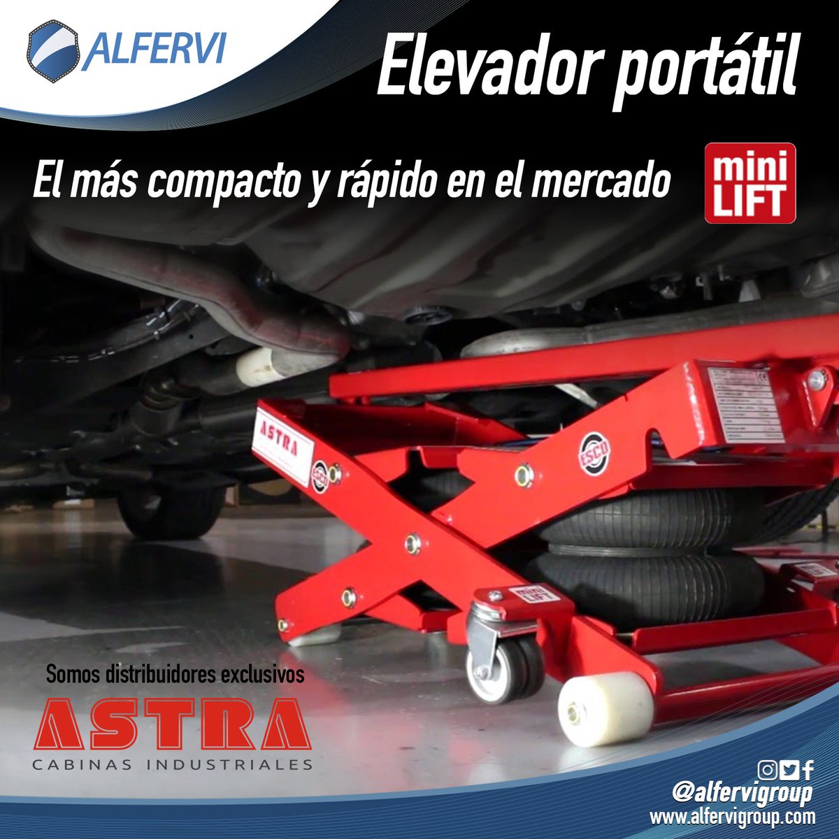 AlferviGroup's tweet photo. Ahora en #Alfervi, somos distribuidores exclusivos #Astra y traemos el elevador portátil revolucionario #miniLIFT
miniLIFT le permite trabajar en la altura adecuada, por lo que está especialmente indicado para todos los profesionales del sector https://t.co/UH5MZfptuf