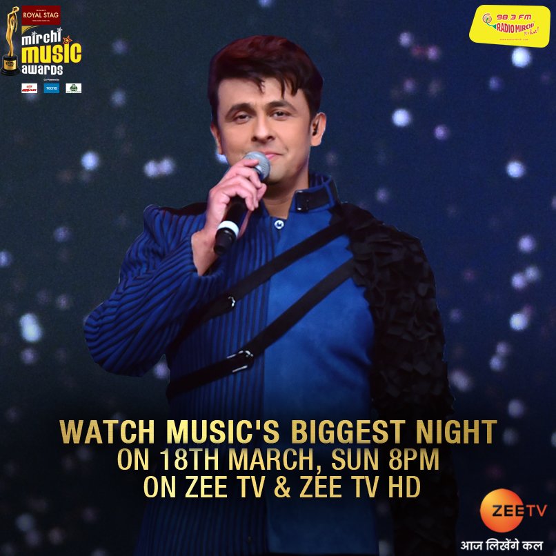 RjShashi's tweet photo. When #SonuNigam becomes your host for the night, you know you’re in for a musical treat. Catch the legend at his best at #RSMMA, on 18th March, 8 pm only on @ZeeTV and Zee TV HD. https://t.co/PZOt4clkGv https://t.co/nHromdlO48