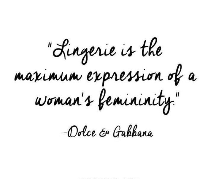Queen of the Crop® on X: Lingerie is the maximum expression of a woman's  feminity. - Dolce & Gabbana #bra #quote #quotes #fashion #fashionable  #fashionaddict #fashionista #fashionquote #fashionquotes #lingerie  #bodywear #shapewear #covetcollection #