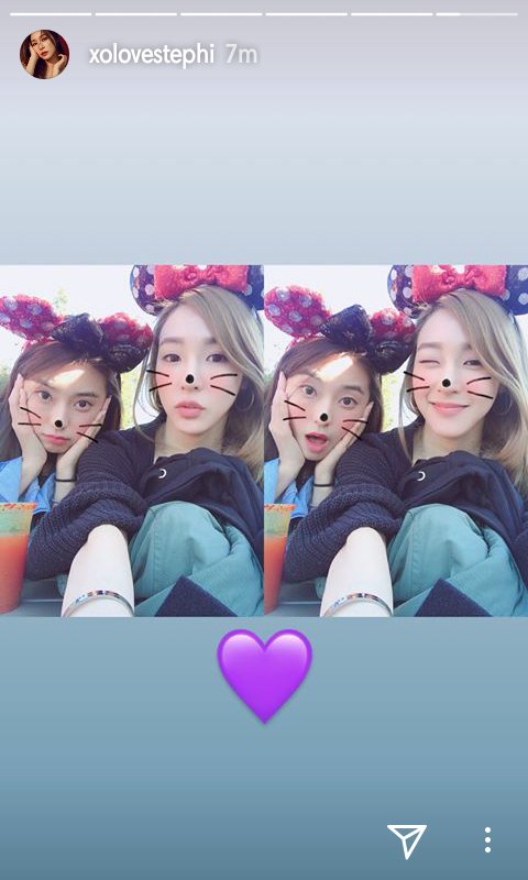 stayJB1D's tweet photo. Yoon Bora at Disneyland with Tiffany @tiffanyyoung801 #YoonBora https://t.co/YFUCAkQExV