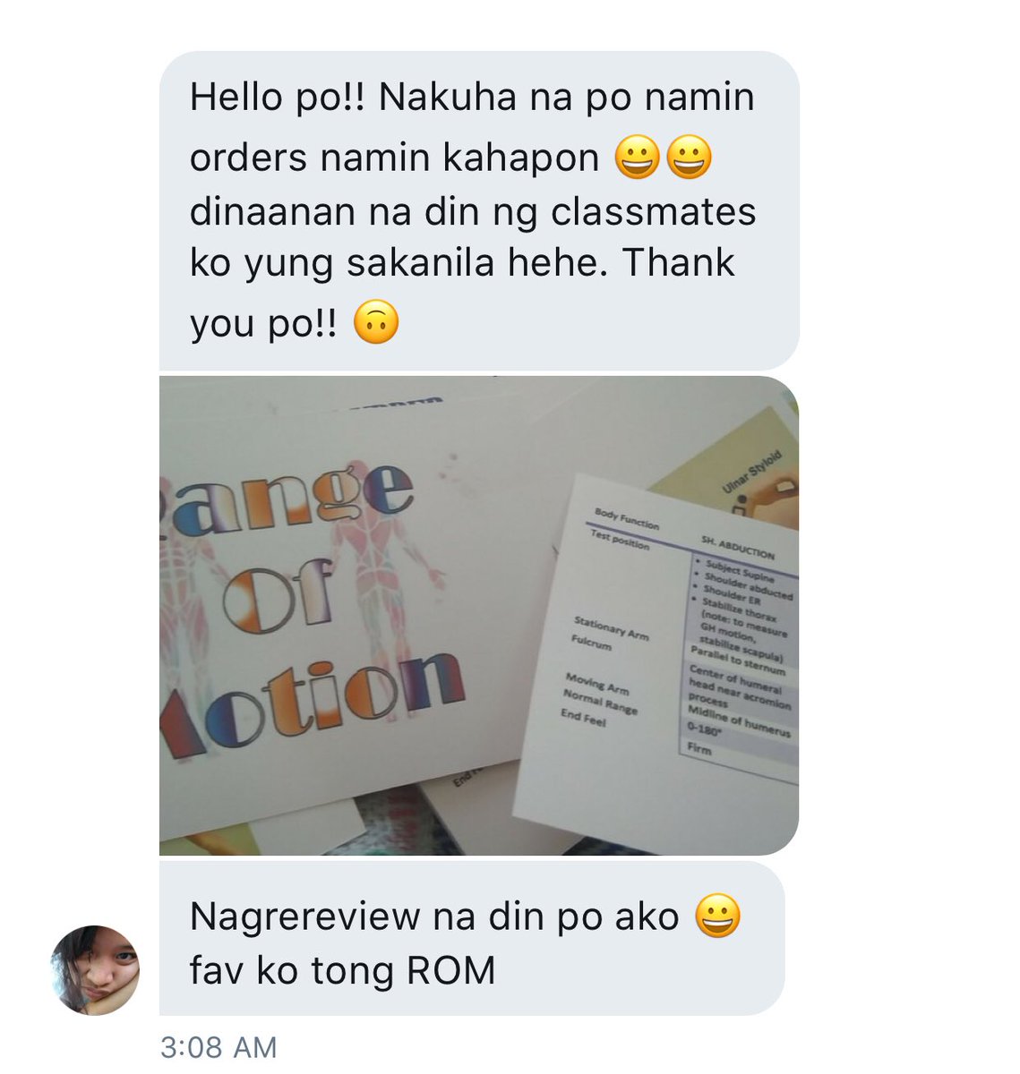 PTFlashcards's tweet photo. Thank you, kaPTid for the feedback!π God bless, future PTRP! πͺπ»ππ» #MMTbooklet #ROMflashcards #SpecialTests ππβΏοΈ https://t.co/4eCcfS87wX