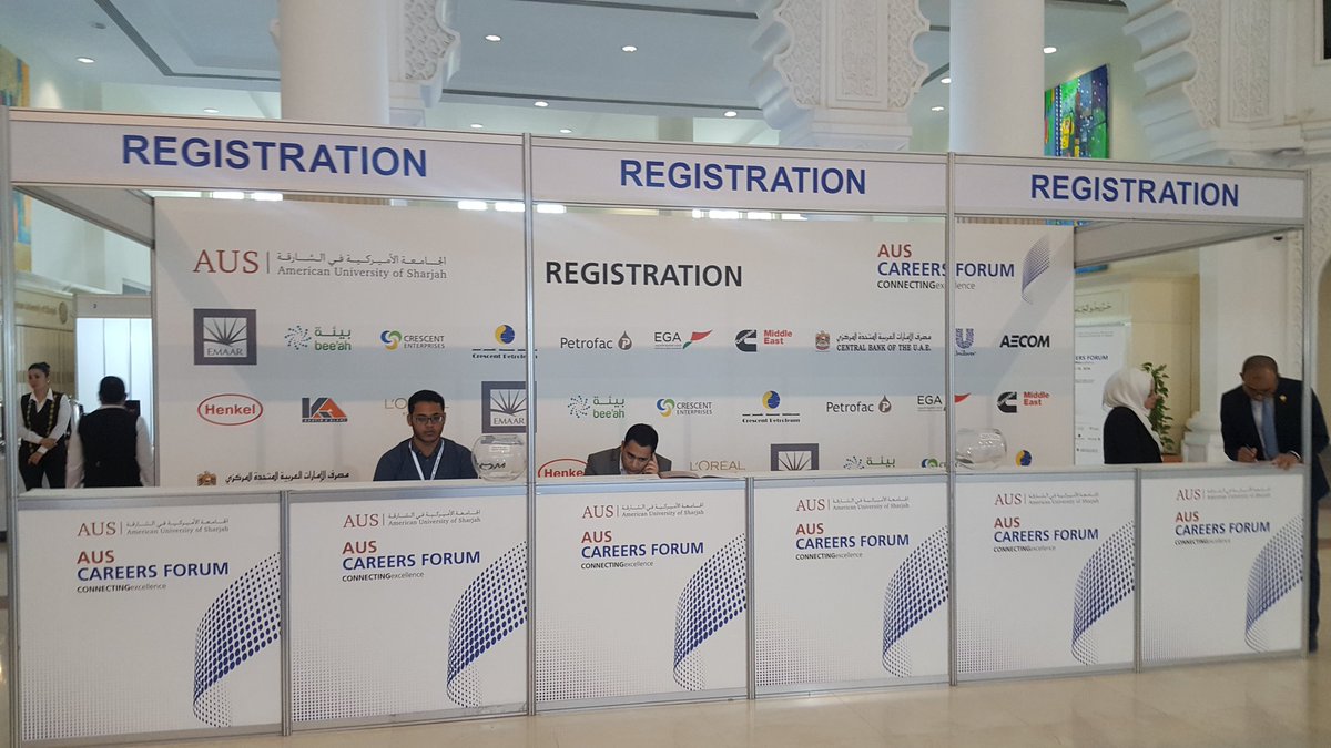AUSharjah's tweet photo. The opening ceremony for AUS Careers Forum #AUSCF 2018 at Hall A.
If you are not here yet, hurry; great things are waiting for you. https://t.co/dyodWGoPX2