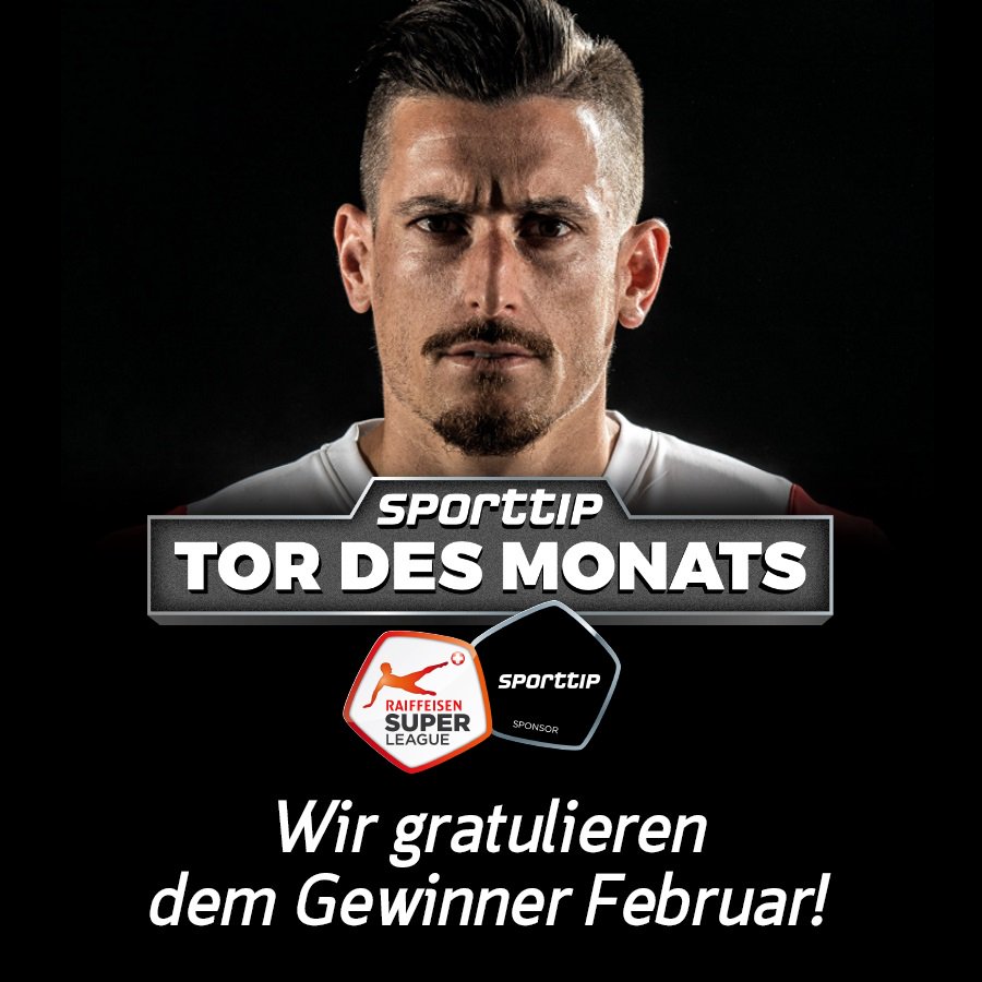 Das Tor des Monats Februar wurde gewählt! Das schönste Tor erzielte Dennis Hediger vom FC Thun. Sporttip gratuliert Dennis Hediger zu diesem Traumtor sowie Sarah G. zum Gewinn der CHF 1'000.- Spielguthaben für Sporttip.
Die nächste Abstimmung startet am 7. April. 
#sporttip