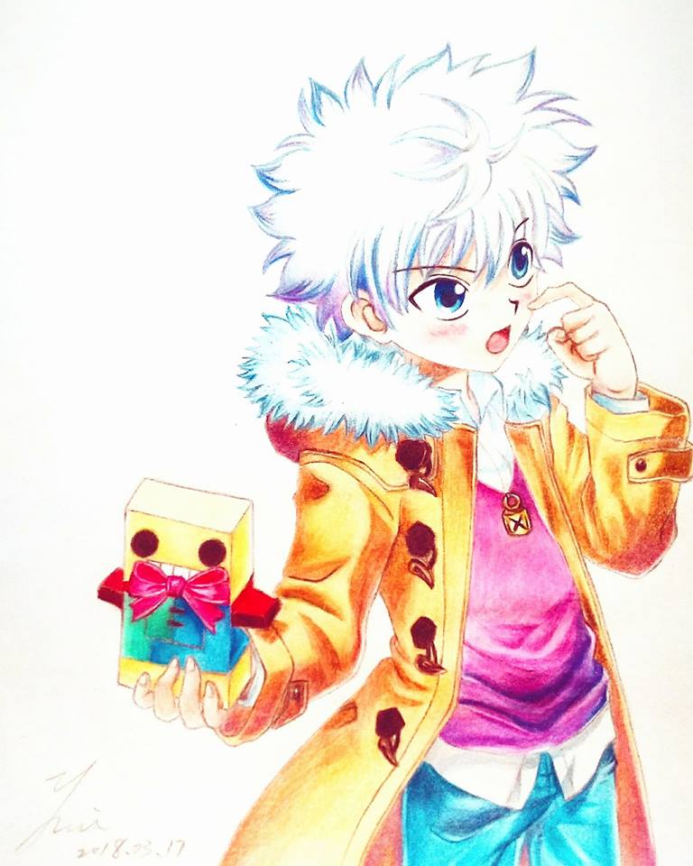 うい 完成しました これ やるよ ハンターハンター キルア キルアゾルディック Hunterxhunter11 Killua Killua Zoldyck 色鉛筆