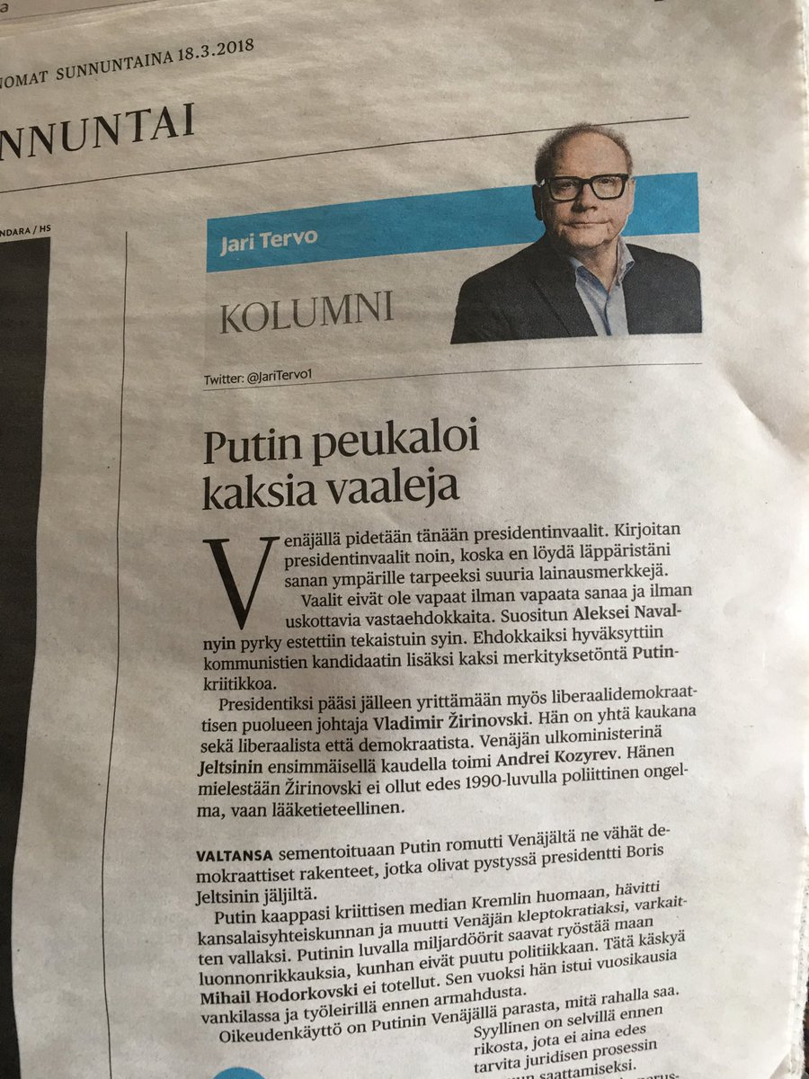 JariTervo1's tweet photo. Putin ilmoitti omaisuutensa: 77-neliöinen asunto, pieni tontti, autotalli, kolme venäläistä autoa ja Skif-peräkärry. Kyllä on miljardeja rosvonnutta tyrannia naurattanut, kun on lisännyt listaan tuon peräkärryn. #kolumni #HelsinginSanomat https://t.co/J2HOEVXIzG
