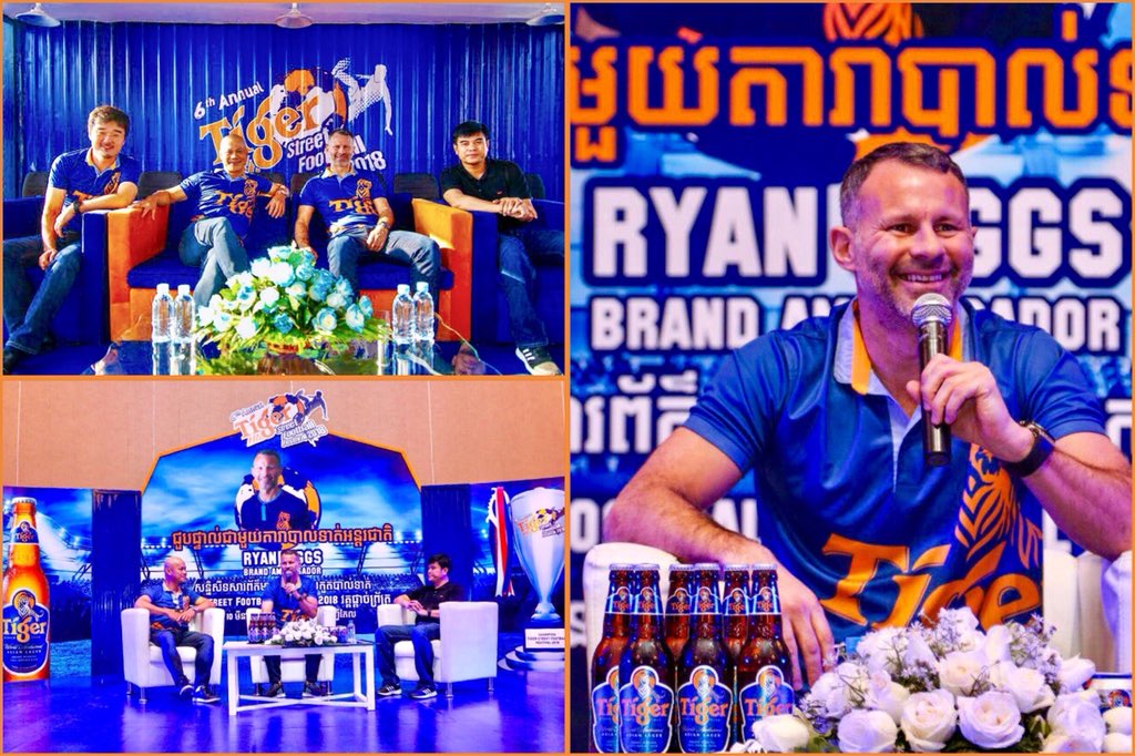 IMSCambodia's tweet photo. Tiger Street Football Festival 2018 is a sign that “from a small seed a mighty trunk may grow”. Launched in 2013 by #TigerBeer management its stature is large enough to attract #ManUtd legend #RyanGiggs as Brand Ambassador. Great reactions by players, fans &amp; media in #Cambodia https://t.co/lV4enNLOix