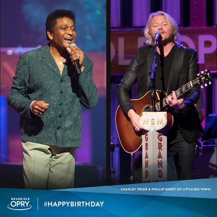 opry's tweet photo. SWEET PRIDE is what we have for these two #OpryMembers ... 💙💙

Help us wish a very #HappyBirthday to #CharleyPride and @littlebigtown's @PhillipSweet! https://t.co/rnVRbLqhzh