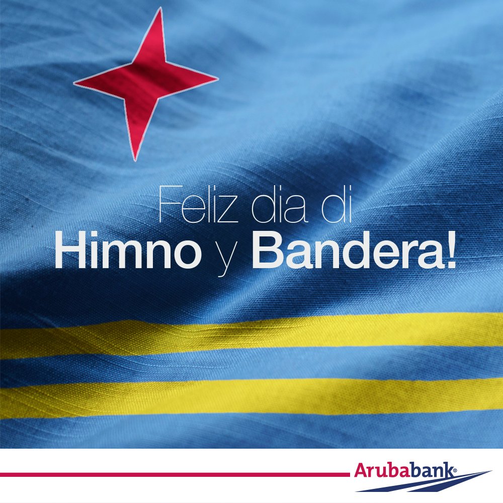 arubabanknv's tweet photo. Nos ta desea e pueblo di Aruba un Feliz dia di Himno y Bandera! #ArubaBank https://t.co/KpOoYs7lG3