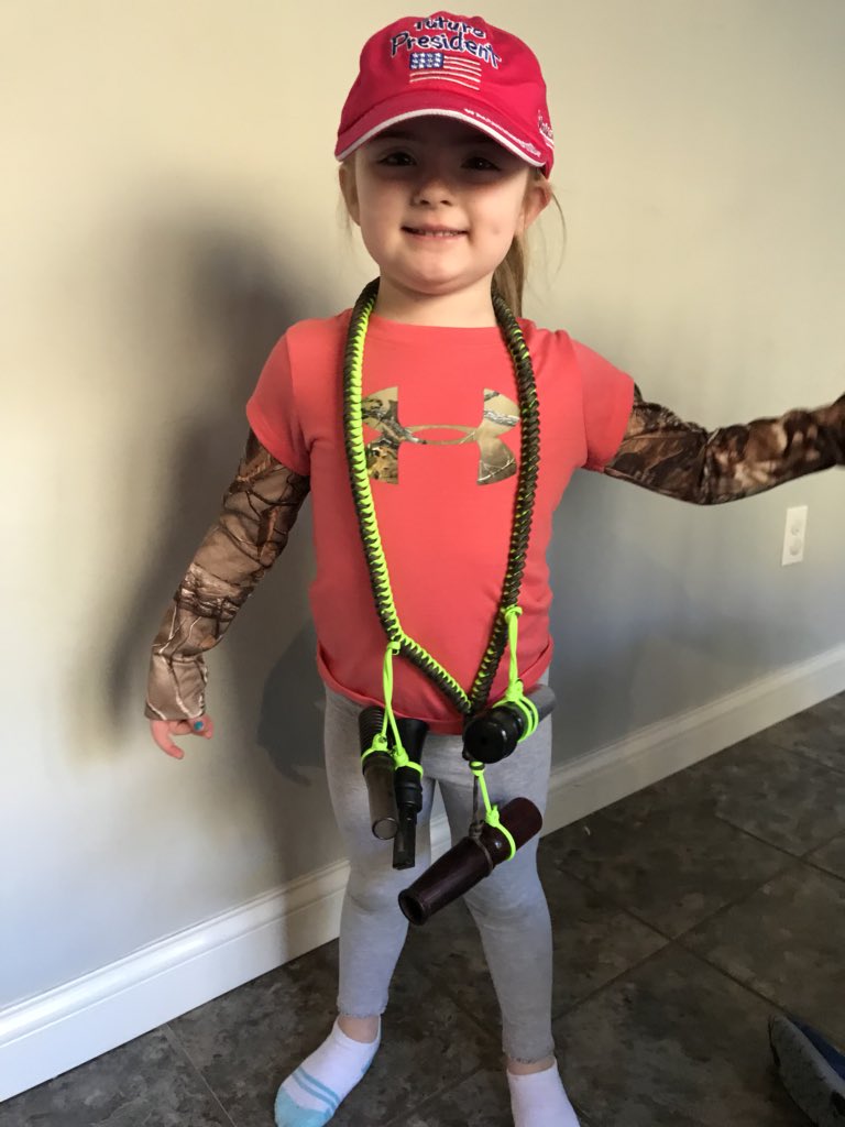 MShortridge25's tweet photo. A lanyard full of turkey locator calls and she’s ready to go. We only saw one turkey but I believe Ive found my hunting buddy. https://t.co/ne7urrZ6Dt