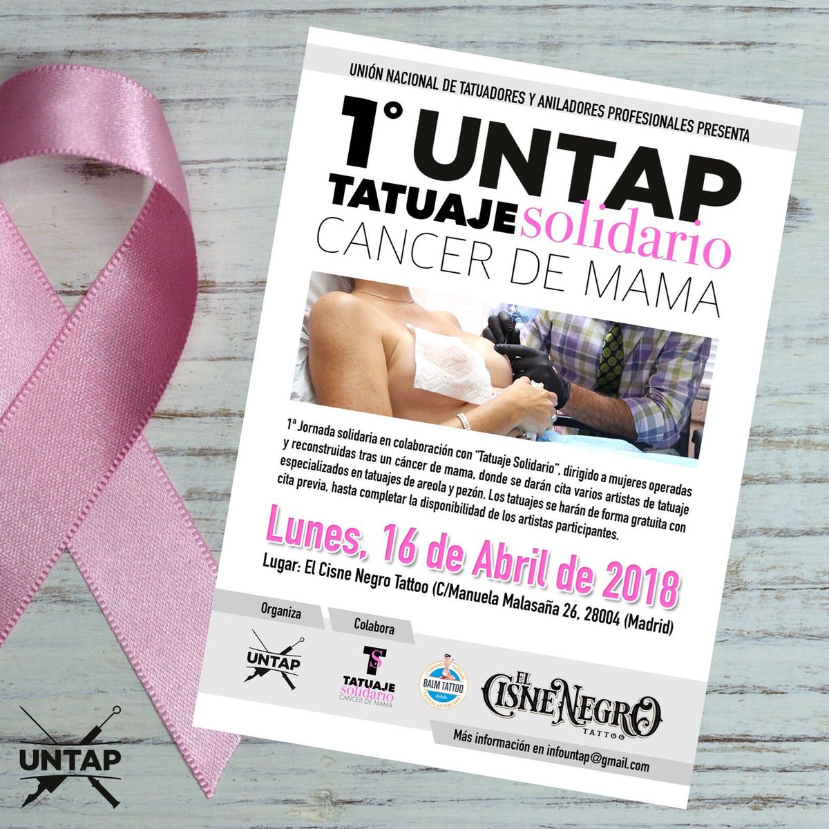 EVENTO SOLIDARIO! Tatuaje reparador de mamas 😊♀♂
16 de #abril en 📍#ElCisneNegroTattoo #Madrid
•
Organizado por <a href="/u/">u</a>.n.t.a.p 🔊#RT Ayúdanos a difundir!😊 
👉+ info en untap.org 
#cancerDeMama
#solidario #gratis #malasaña #tatuaje #contraelcancer #mama #love