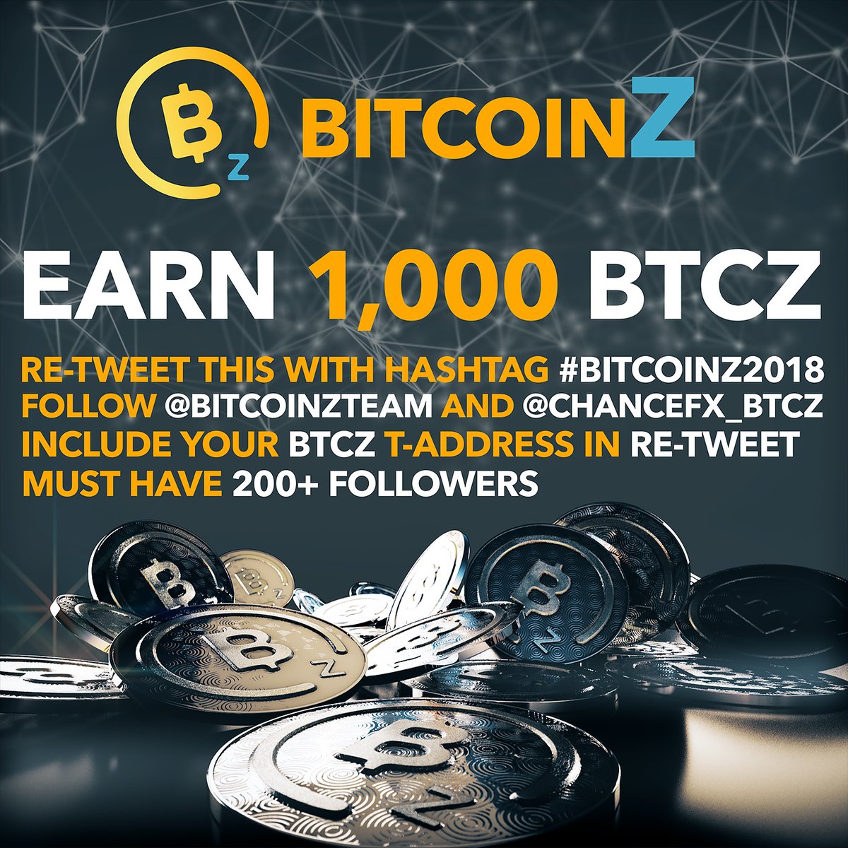 t1PTbG9atunyp4pdA7Wz5muHRdK4Hcwtip5

Follow <a href="/BitcoinZTeam/">BitcoinZ Community (NOT GIVING AWAY ETH)</a> and <a href="/chancefx_btcz/">chancefx 🇺🇦</a> - 
#BitcoinZ2018
  x.com/chancefx_btcz/…