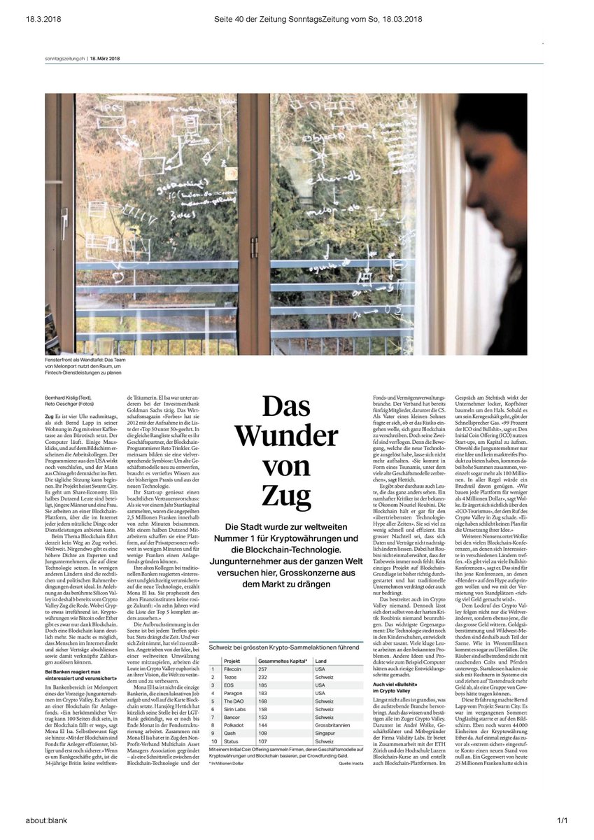 cryptovalleymap's tweet photo. Today an article was published in the swiss german press about Crypto Valley. Also related our Crypto Valley Map and @Lakeside_Prtnrs @CV_Labs @inacta https://t.co/s2KigPXLaK #cryptovalley #cryptonation https://t.co/gOuTf07JzL