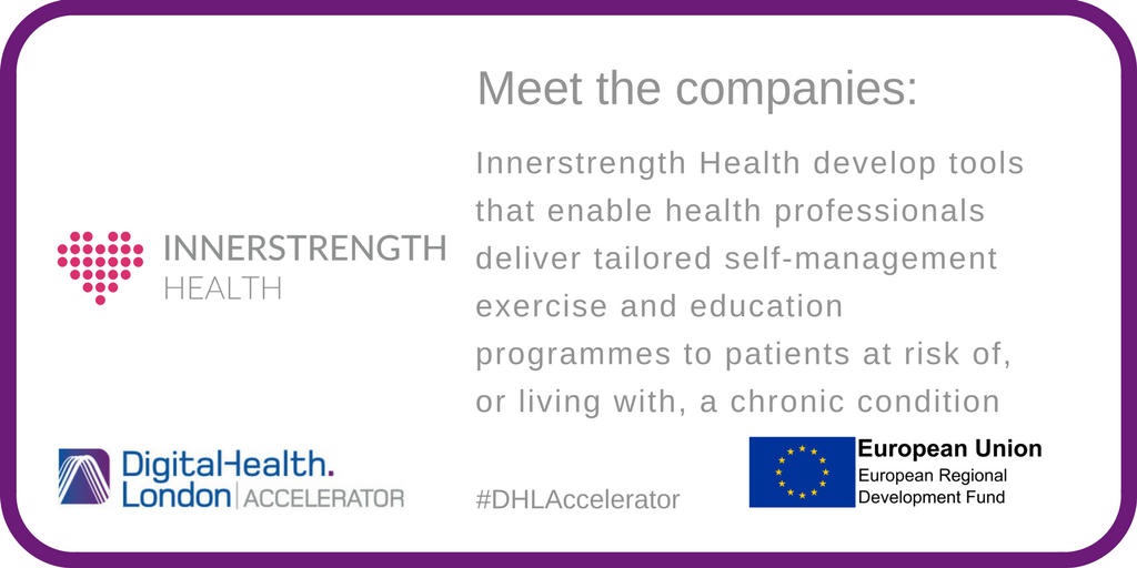DigitalHealth.London (@dhealthldn) on Twitter photo #DHLAccelerator company Innerstrength Health develops tools that enable health professionals deliver tailored self-management exercise and education programmes to patients at risk of, or living with, a chronic condition. #MeetTheCompanies bit.ly/2D7jNt2 #DHLAccelerator company Innerstrength Health develops tools that enable health professionals deliver tailored self-management exercise and education programmes to patients at risk of, or living with, a chronic condition. #MeetTheCompanies bit.ly/2D7jNt2