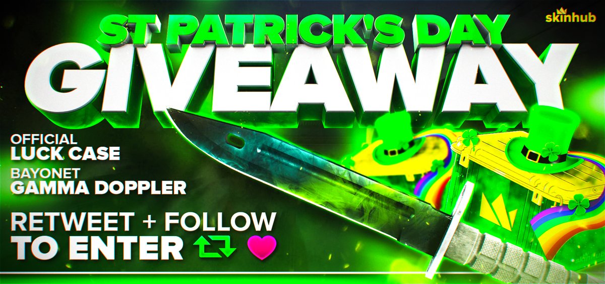 PKosoy's tweet photo. 🍀 St. Patrick's Day Giveaway! 🍀

* RT &amp; Follow!
* Reply with your favorite GREEN Skin!
* Test: https://t.co/qyR7hartHD             

Winner in 24 hours!
#StPatricksDay by #skinhub via @c0nvey https://t.co/VhFXcO1nvB