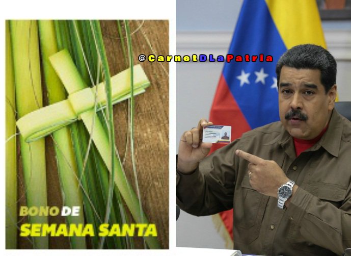 CarnetDLaPatria's tweet photo. Gracias a nuestro presidente @NicolasMaduro ya se esta otorgando el Bono de Semana Santa a través del @CarnetDLaPatria y la pagina https://t.co/shLw2axfa7  #VenezuelaVaPaLante #TodosSomosVenezuela https://t.co/2zwoswUhqi