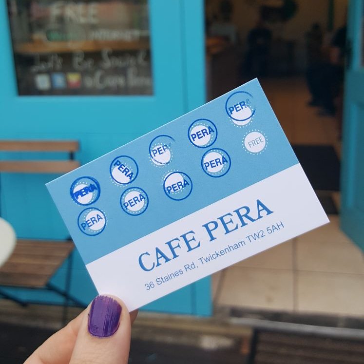 CAFE_PERA's tweet photo. We now have our loyalty card ready! Get your delicious artisan #alchemycoffee  and 10th is  free... #loyaltycard #cafepera #freecoffee #twickenham #teddington #hamptonhill #strawberryhill https://t.co/wa7cBaHHsy