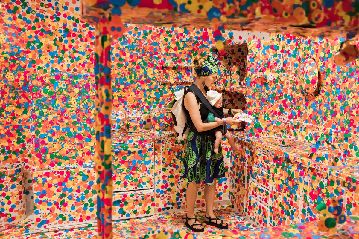 BobaMBaluchova's tweet photo. Visiting #YayoiKusama's 'The Obliteration Room' at #Auckland Art gallery / @Auckartgal. Pure #polkaDots obsession! Read full story @ #balbodebra blog:  https://t.co/70w0bPVKQ9 [Photo: Palo Markovic / @palomarkovic] #dotsaresexy #dotsarehot #kiwiLife #ourAkl #ToveTuiOnBoard #bodky https://t.co/4jn6yVR6Lv