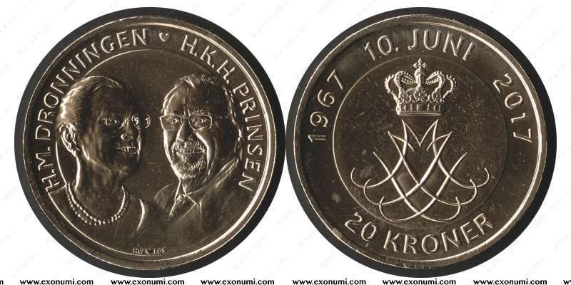 exnmy's tweet photo. ☞ Denmark : 20 Kroner — Golden Wedding Anniversary 1967 - 2017 

 Visit ✈ https://t.co/M4TVioQR8Z https://t.co/PhFdlEBe4E