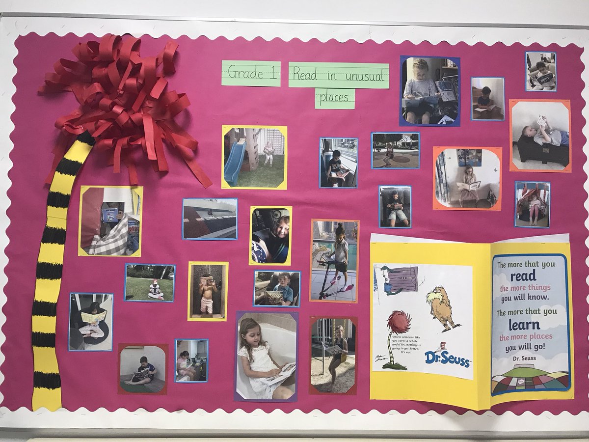 GISPYPG1's tweet image. After tweeting last week about Grade 1 reading in unusual places, we had so many wonderful pictures we just had to put them on display #behappybegcs #gcsbookweek #getcreative #inspiringyoungminds