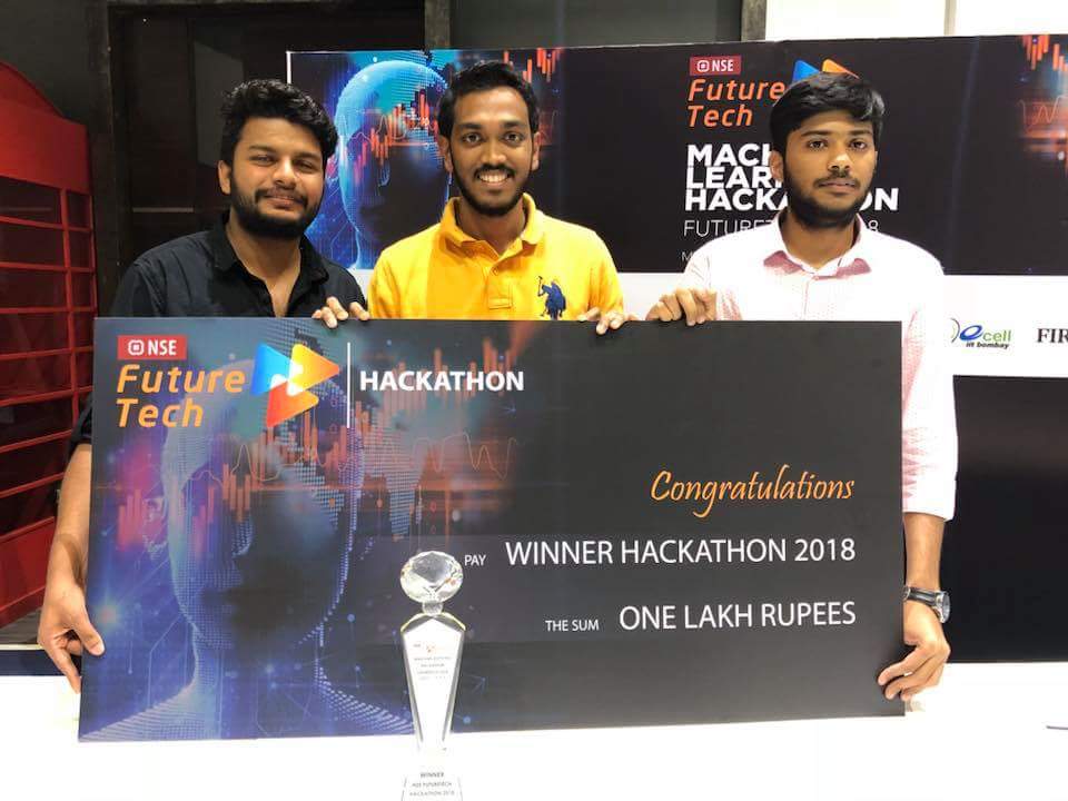 NSEHackathon's tweet photo. Team The Matrix the winners of #NSEHackthon18! https://t.co/mPulfcwmMw