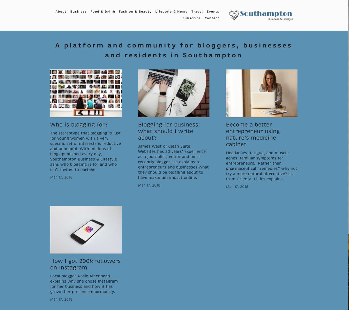 midgefiftyseven's tweet photo. SOUTHAMPTON BUSINESS LIFESTYLE Cracking new website launched by @SouthamptonBL at https://t.co/3quykouiCx  Great to see new inclusive online meeting place for all #Southampton folk Very professional-looking site - nice work guys! #sotonbloggers #Soton_bloggers  @winchesterblogs https://t.co/kPl6Ju7Kmj