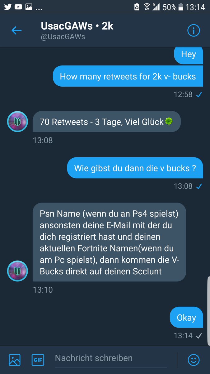 ehrenmois's tweet photo. 70 rts für 2k v bucks 

Mal schauen ob es real ist https://t.co/J8IRVOTIxq