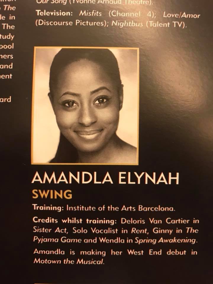 IABarcelona's tweet photo. IAB | WEST END NEWS
Head of Musical Theatre, Nikki Laurence  was thrilled and extremely proud to see Musical Theatre Alumni Amandla Elynah in her #WestEndDebut in Motown! 
#motowndebut #westendshow #motownwestendcast #swinglife #westendlife #theatrelife #stagelife #iabalumni https://t.co/c9wfxOlSfZ