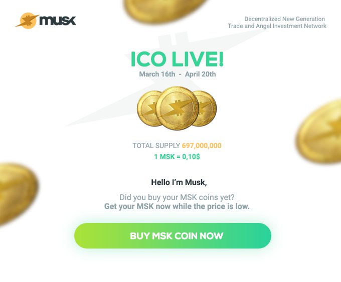MuskProject's tweet photo. You got only one day to buy #MuskCoin with 20% #discount! It's the best time to buy MSK.

Sale page: https://t.co/xXjknNXgsT

  #ico #coin #token #sale https://t.co/1KLaEYaqaw