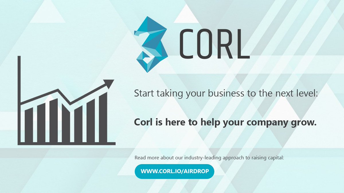 getcorl's tweet photo. Start taking your business to the next level: Corl is here to help your company grow. Read more about our industry-leading approach to raising capital: https://t.co/RR54XxnlUL https://t.co/G0nMLp7eKJ