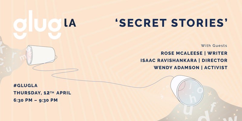 glug's tweet photo. Latest addition to the site...  

@glug_LA: Secret Stories 

📆: Thursday 12 April
🕡: 6.30-9.30pm
🏠: @MillChannel LA
🎟: https://t.co/9dqRhWmYrI https://t.co/FTxP3YueHx
