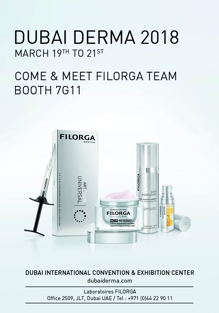 HauteMedical's tweet photo. Skin Health is our Concern.
Dubai Derma 19-21 Mar 2018 @DubaiDerma 
 International Convention &amp; Exhibition Centrer, Dubai, UAE
#DubaiDerma #hcms #filorga #laboratoires #Hautecouture 
#medicalsolutions @Filorga_France https://t.co/0DCgp6wZ2q