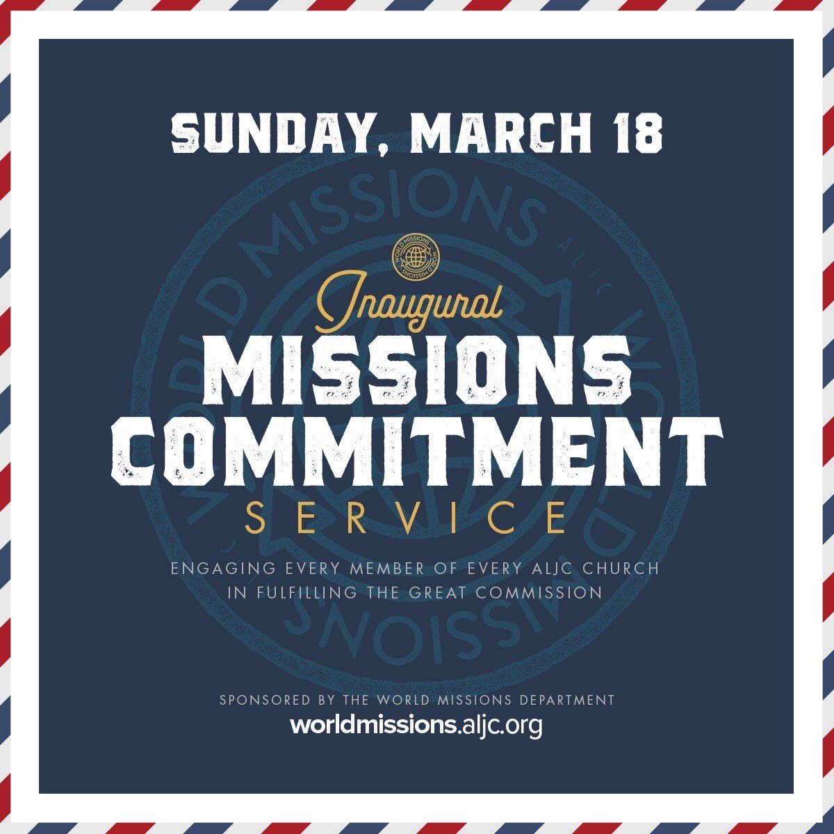 ALJCorg's tweet photo. Today’s the day! Praying for a great move of God and a spirit of sacrificial giving to sweep over our churches today in our first-ever, organization-wide Missions Commitment Service. https://t.co/4fbax4YtfN