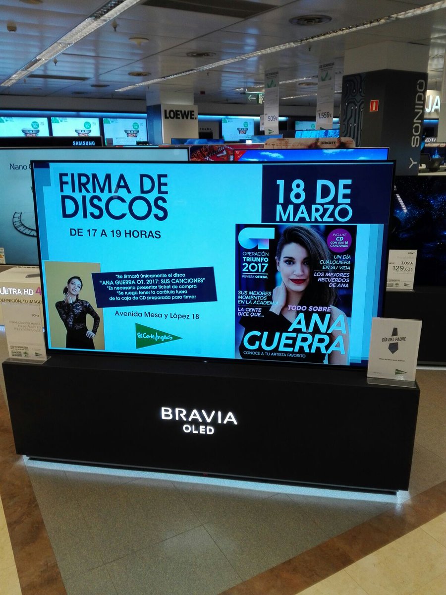 Todo preparado para recibir a @AnaG_ot2017 en <a href="/elcorteingles/">El Corte Inglés</a> de Las Palmas