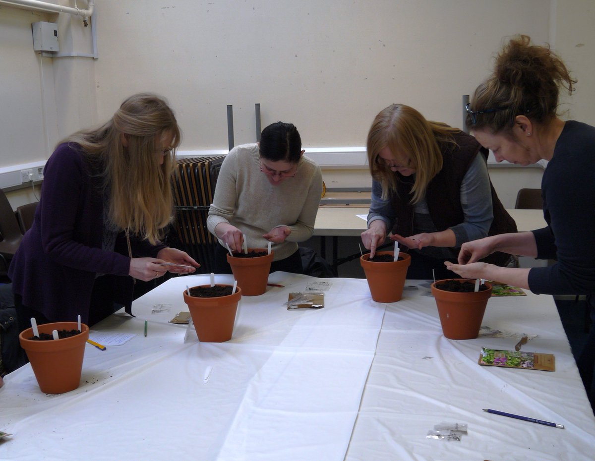 Adult_college's tweet photo. #GetCreative2018 Going potty in our Create Your Own Herb Garden workshop. #gardening #herbs #potty @Adult_College @BBCEssex @BBCArts @GetCreativeUK https://t.co/hrYtG9xJju