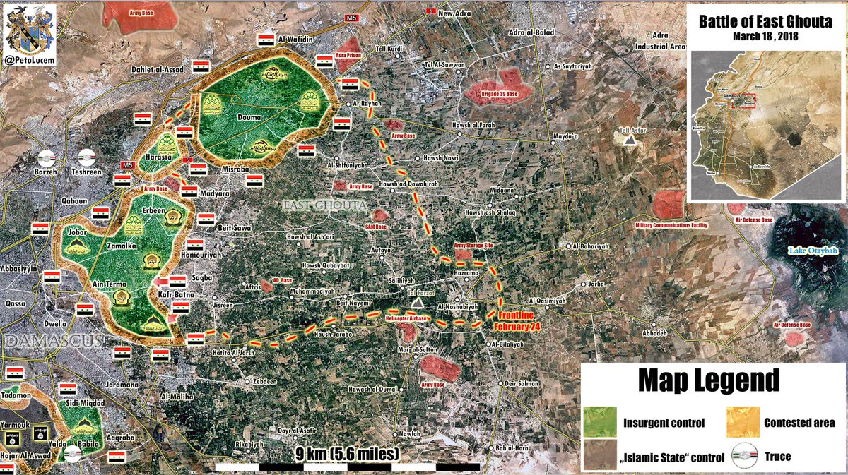 NEW MAP: Stunning #SAA advances: Syrian Government forces have secured #Saqba and #Damascus suburb #KafrBatna. #Ghouta #Syria