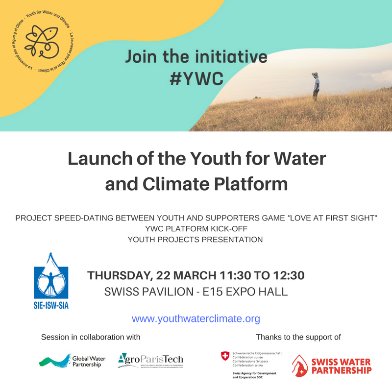 YWCplatform's tweet photo. @YWCplatform is ready for it's official launch at the @WaterForum8! Thursday 22 March at 11:30 on the Swiss Pavillion, come have fun with us as we play a fund project speed-dating game and present to you the #YWCplatform! Don't miss it, we're going live on #WolrdWaterDay! https://t.co/tukCVVMYlY