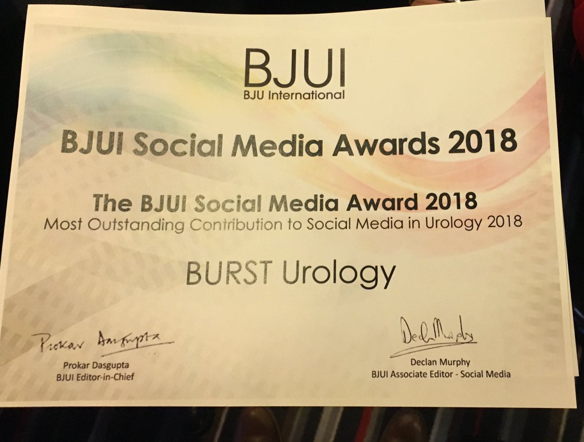 mrSinanK's tweet image. Amazing to see this recognition! Congratulations @BURSTurology #identifystudy @prokarurol @declangmurphy @PelvicERAS @AusYURO #EAU18