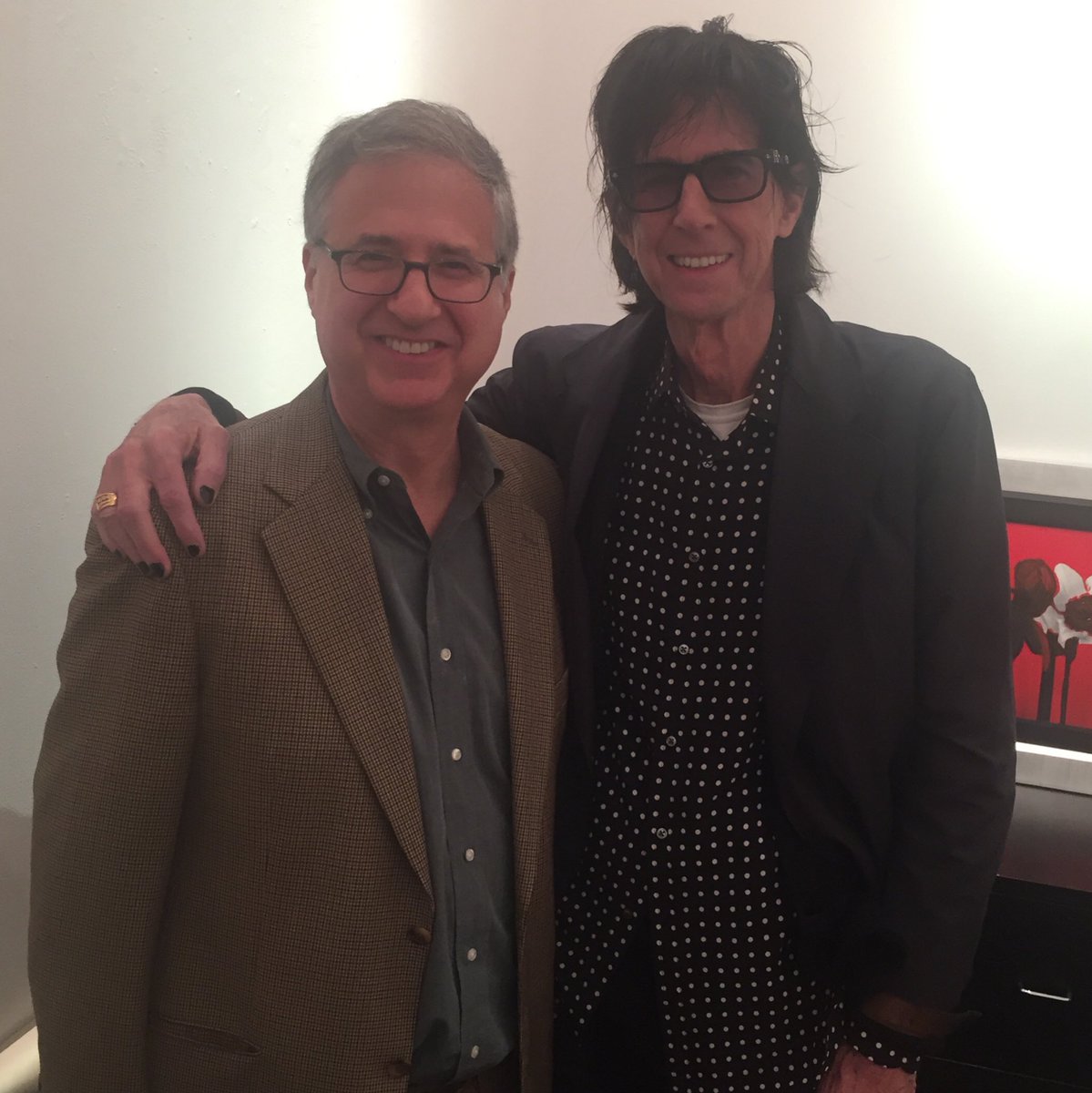 CommAbrams's tweet image. Let the Good Times Roll! Ric Okasek of @thecars in Boca at exhibit of his paintings at Wentworth Gallery Saturday.